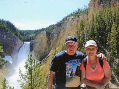 Snapshot of Susan ad Michael on vacation.